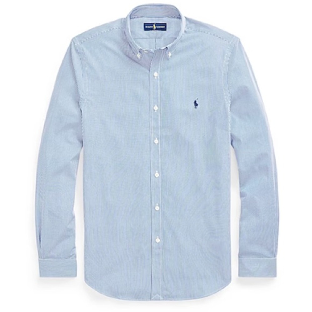 Ralph Lauren Light Blue Bottom Down Shirt for Men Size 16